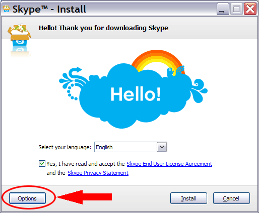 Skype installation dialog